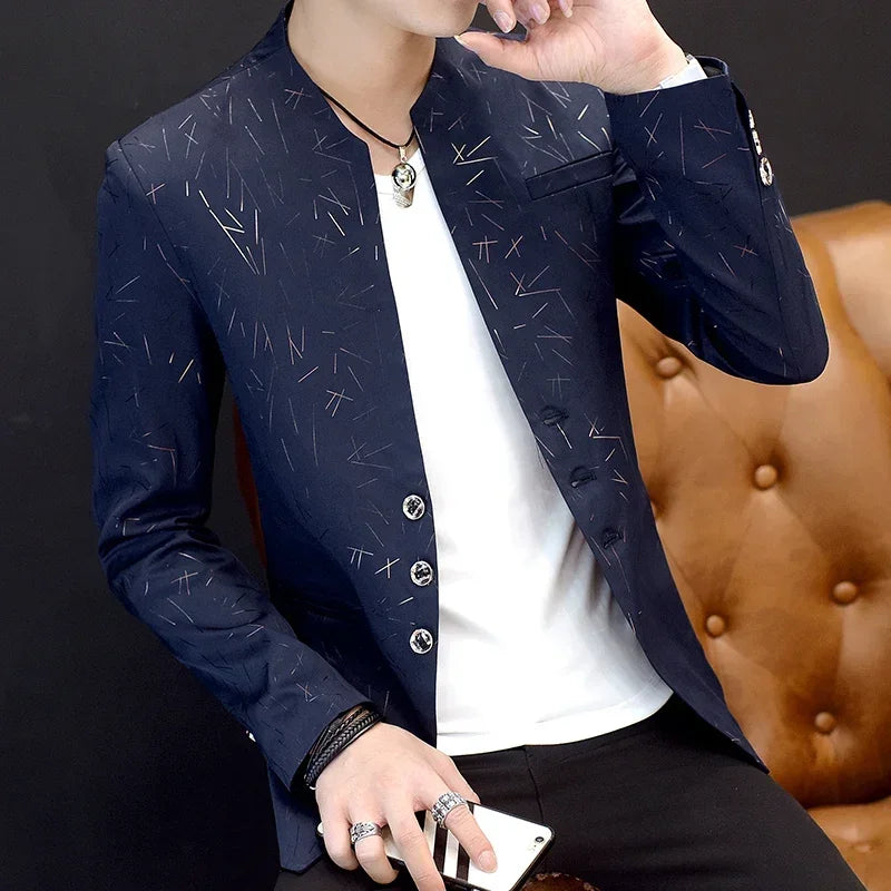 Korean Style Printed Blazer