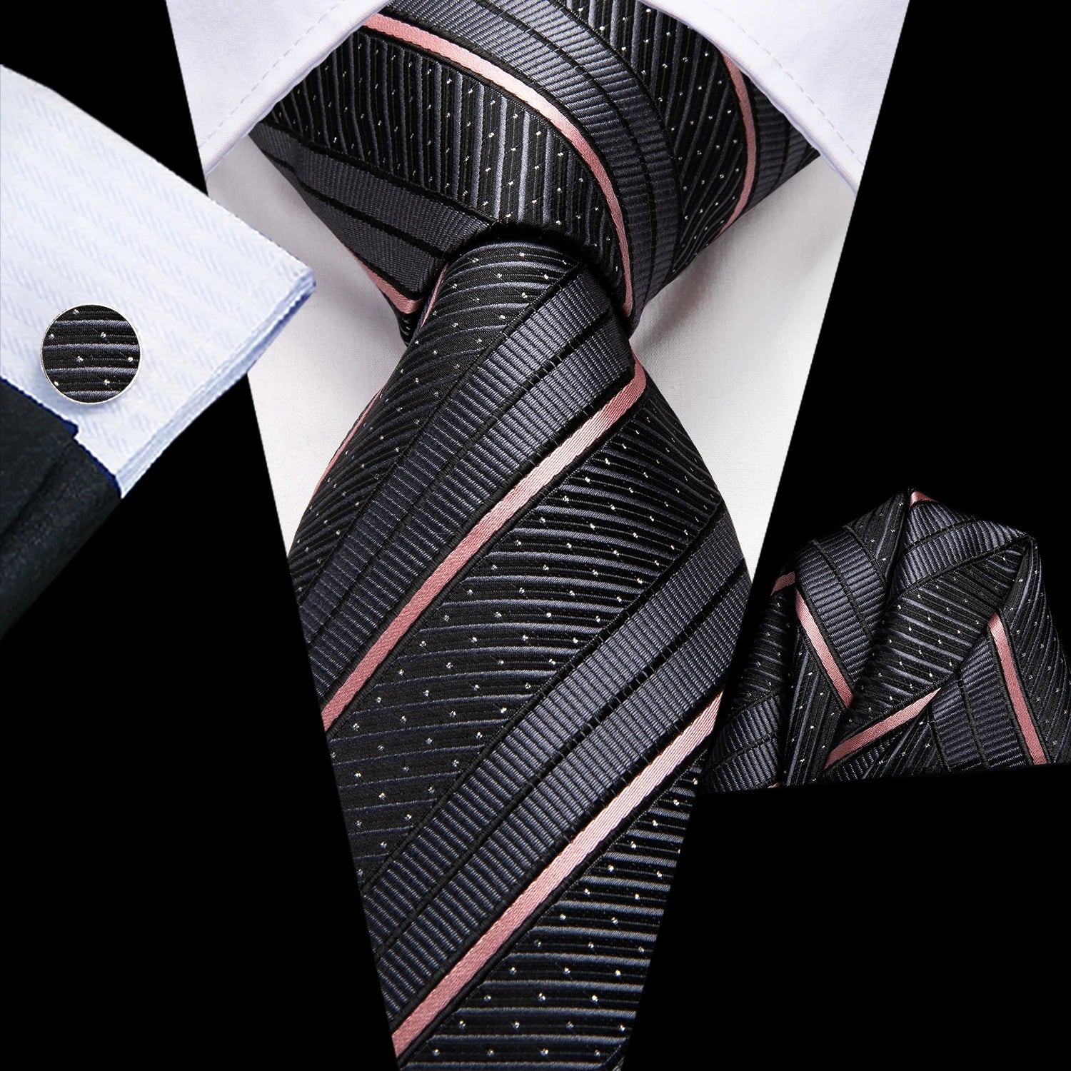 Tie Handkerchief Cufflinks Set
