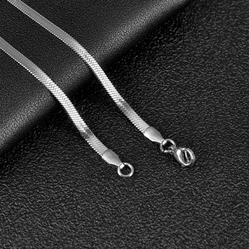 Stainless Steel Herringbone Design Necklace
