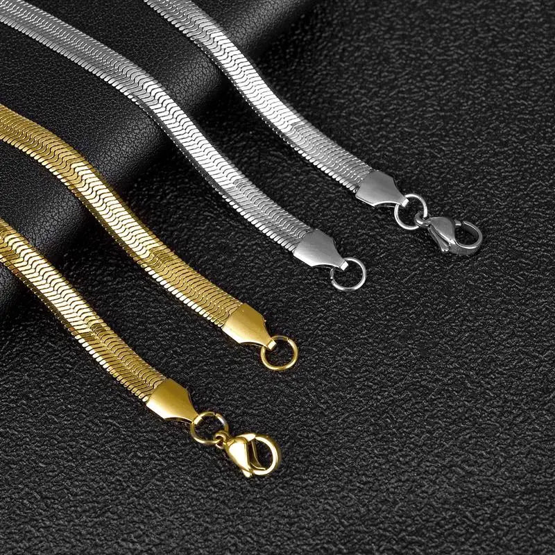 Stainless Steel Herringbone Design Necklace