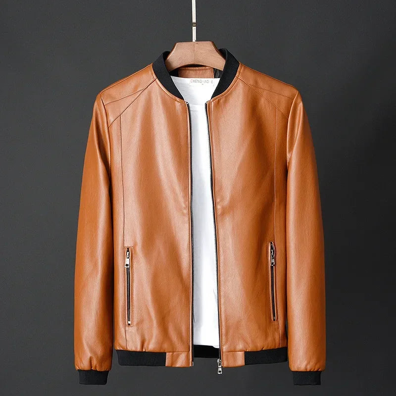 PU leather biker jacket