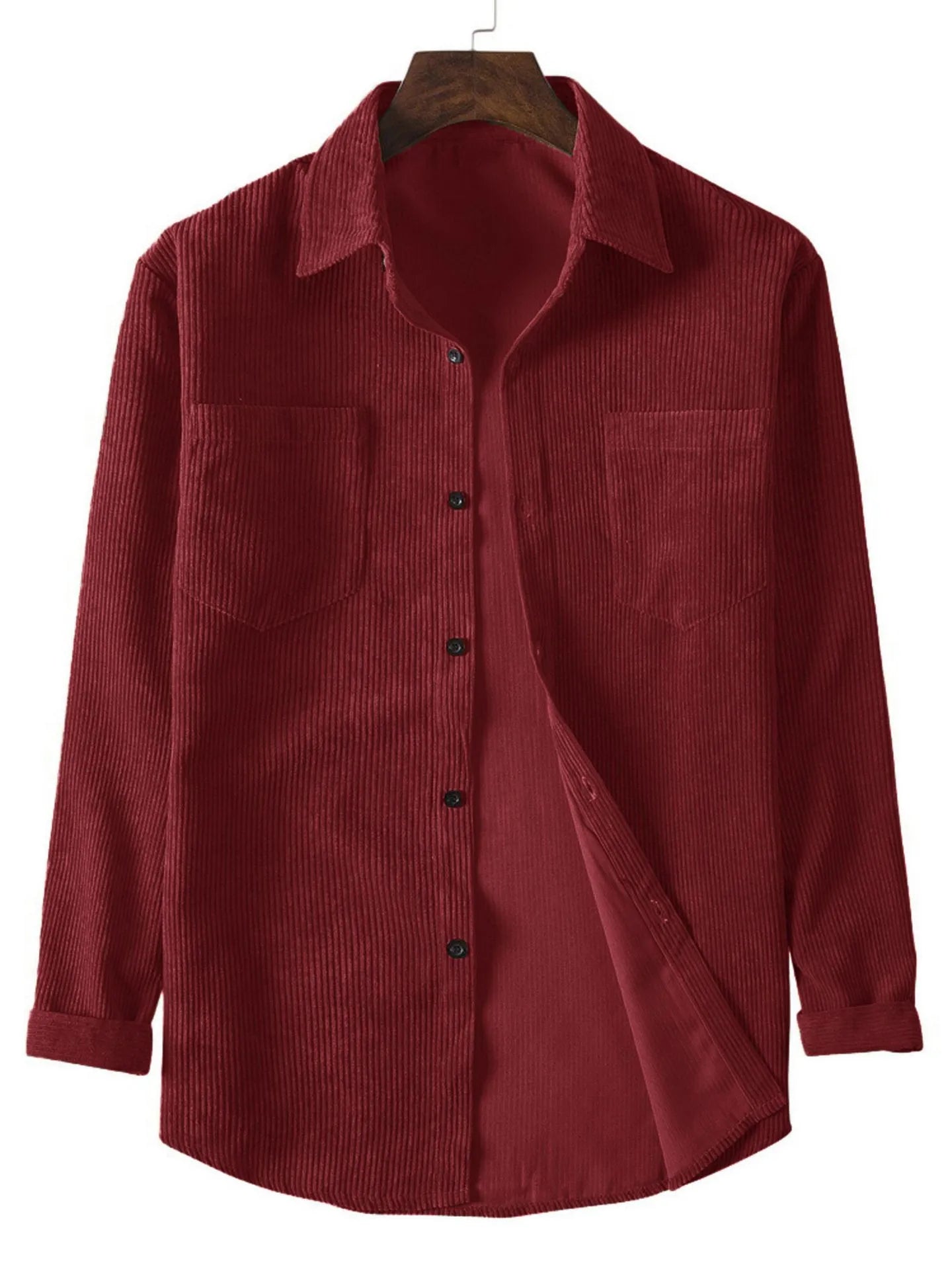 Men's Casual Corduroy Solid Shirt