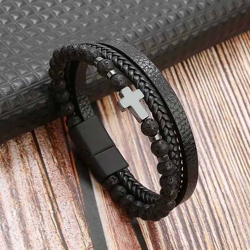 Classic woven leather bracelet