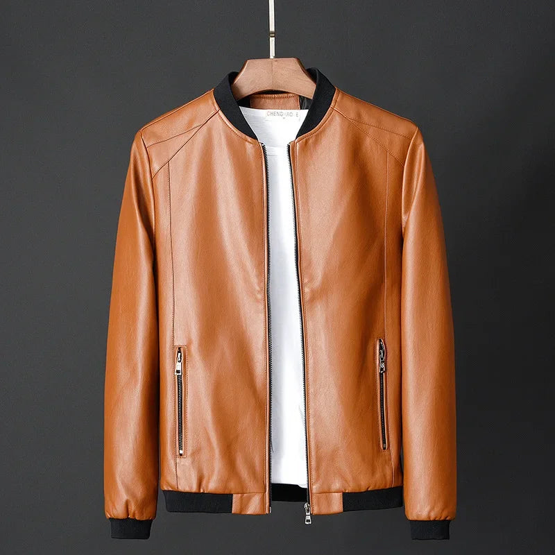 PU leather biker jacket