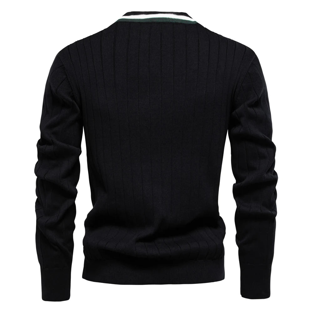 Winter Cotton V-Neck Cardigan