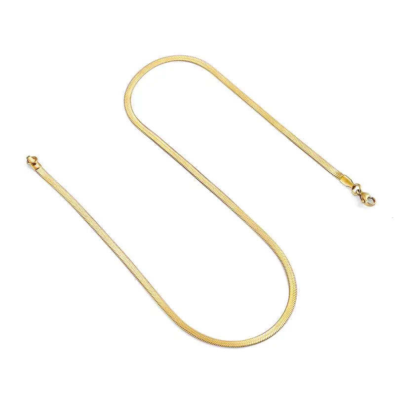 Stainless Steel Herringbone Design Necklace