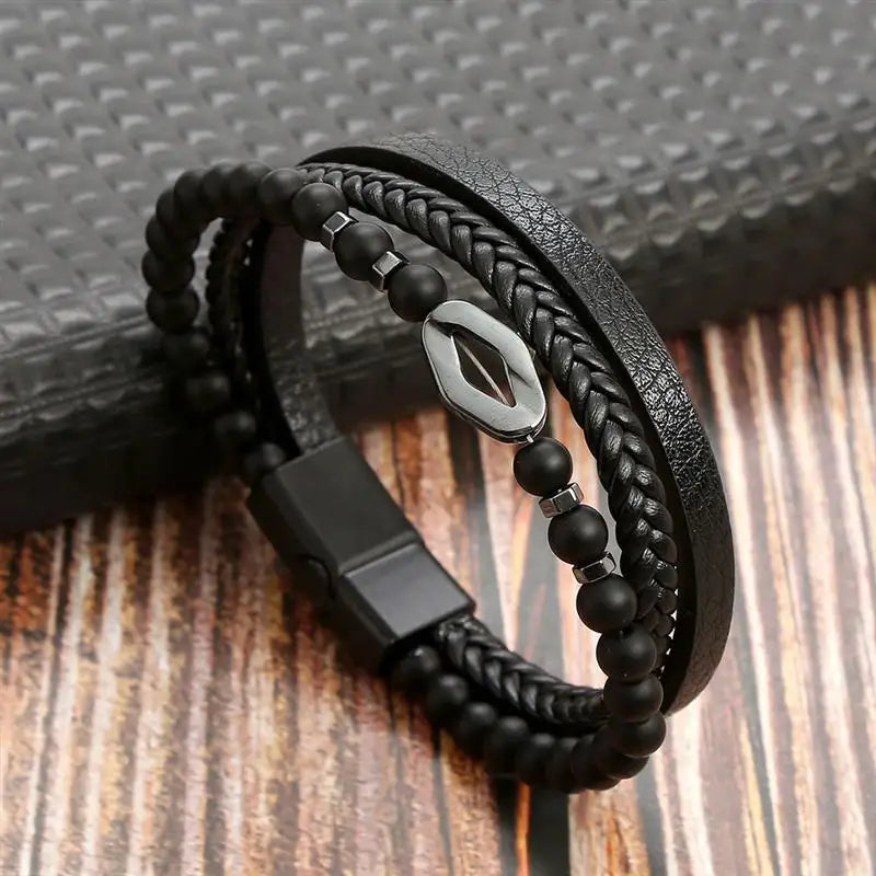 Classic woven leather bracelet