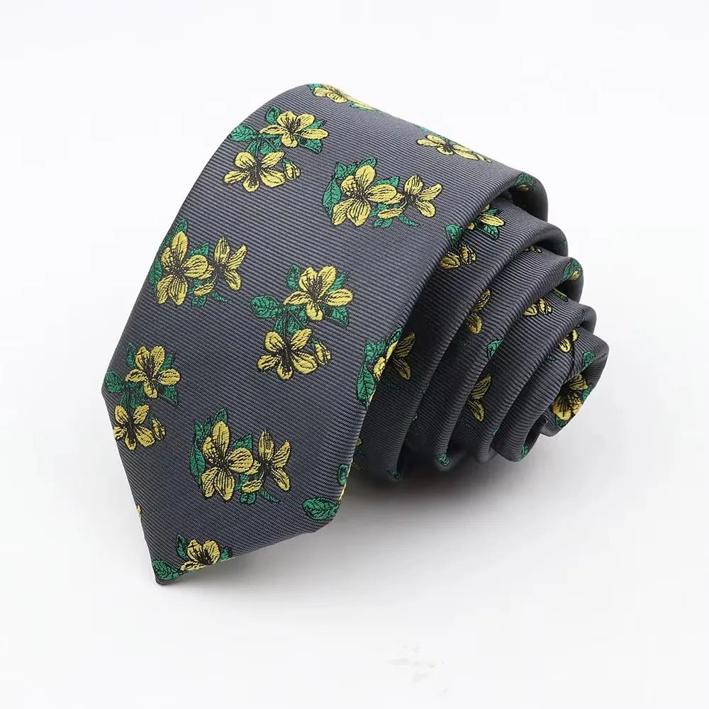 Men’s 6cm Floral Slim Tie - The Crew