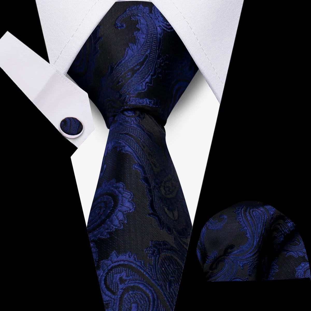 Men’s 3 - Piece Plaid Tie Set with Cufflinks & Hanky - The Crew