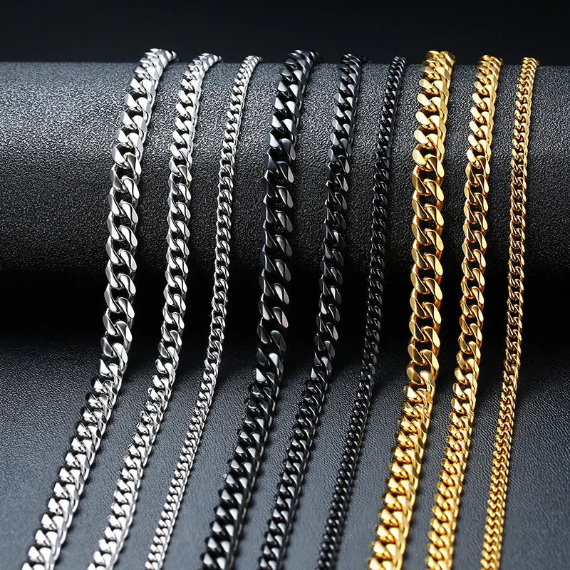 Unisex Steel Cuban Chain