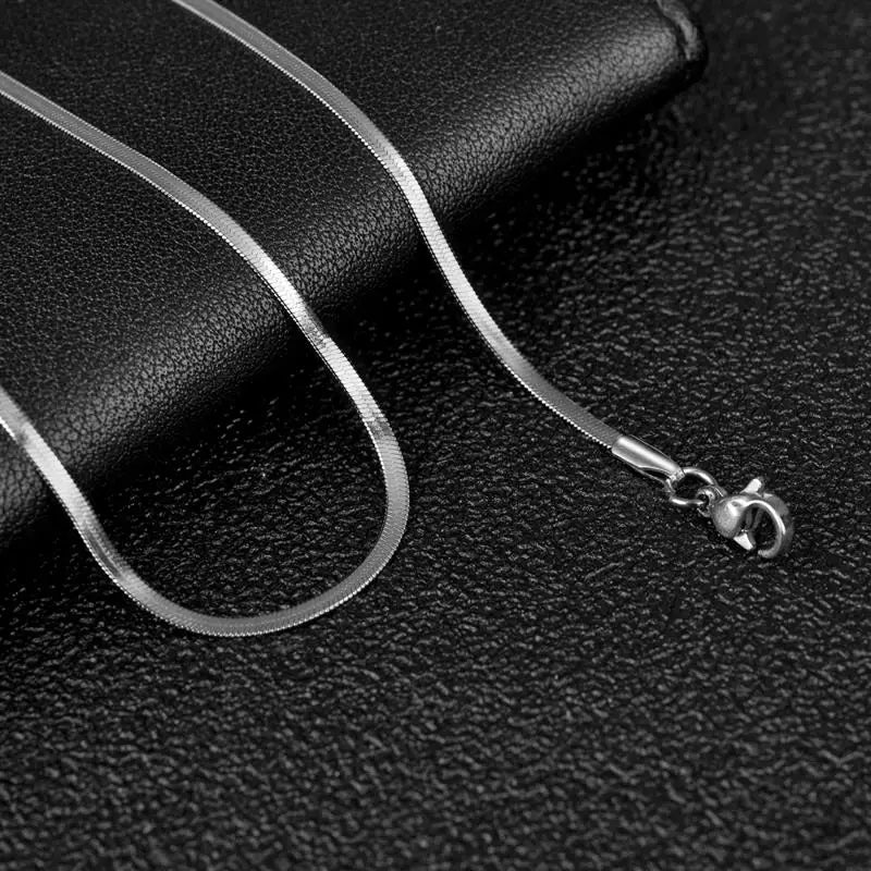 Stainless Steel Herringbone Design Necklace