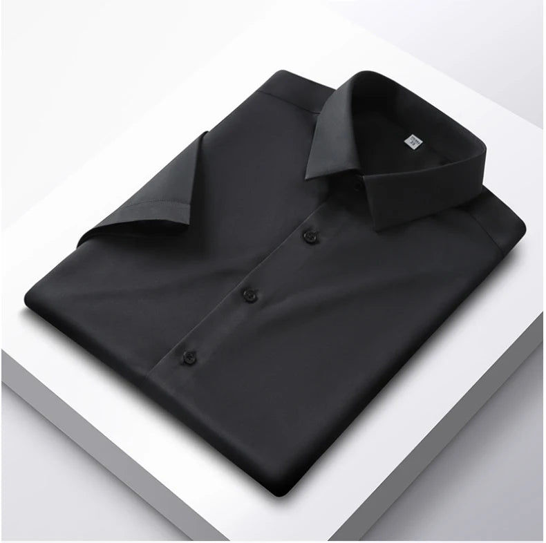 Formal Cold Silk Short-Sleeved Shirt