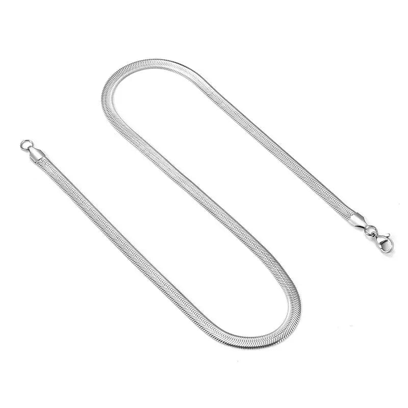 Stainless Steel Herringbone Design Necklace