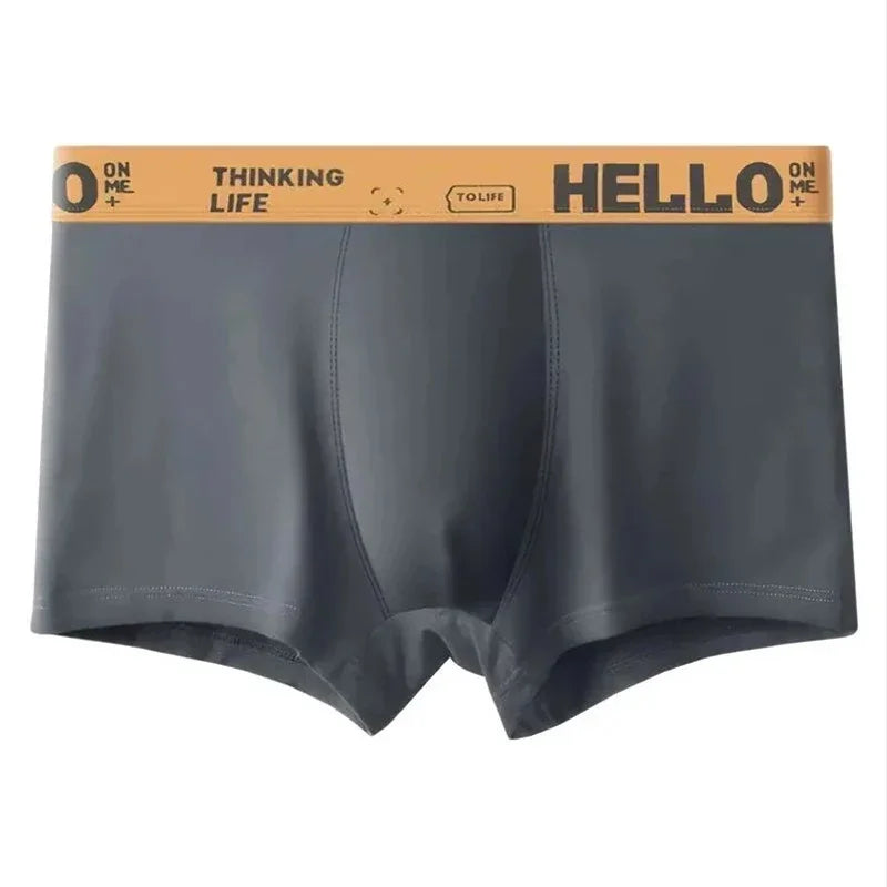 Comfortable and Cool Men's Boxers 5 pieces (Black, Dark Gray, Gray, Yellow and Green)