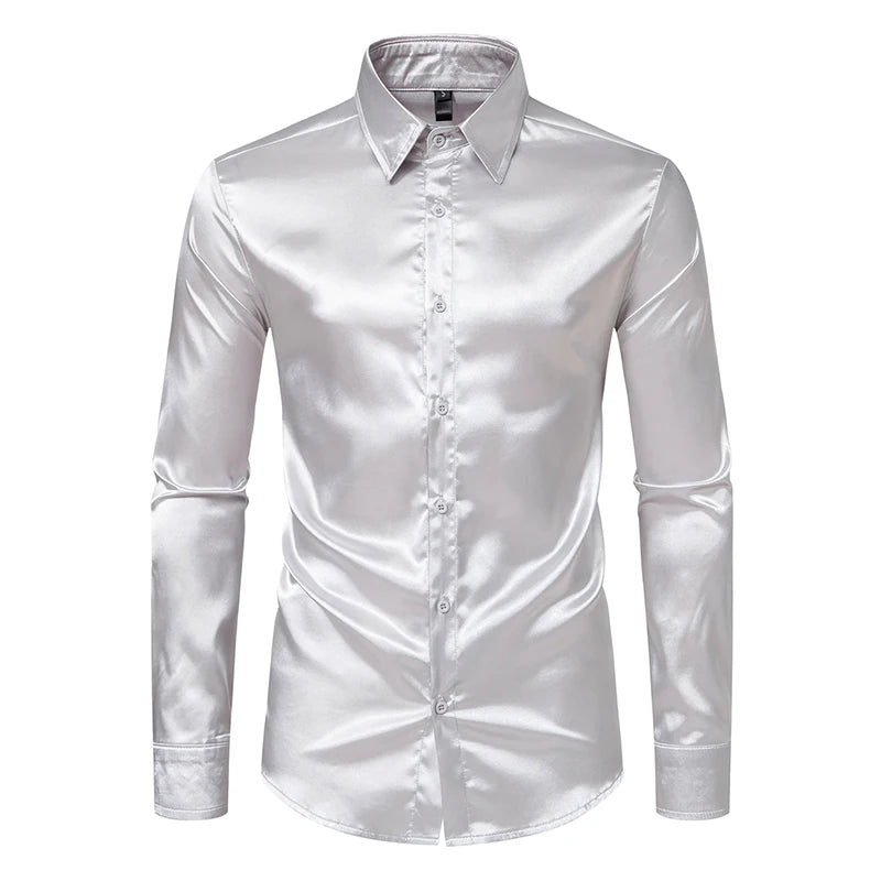 Elegant Satin Shirt for Men