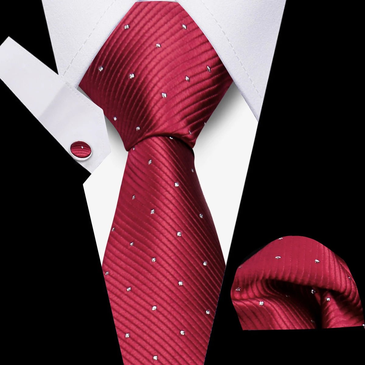 Men’s 3 - Piece Plaid Tie Set with Cufflinks & Hanky - The Crew