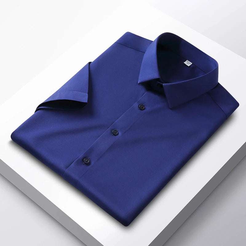 Formal Cold Silk Short-Sleeved Shirt