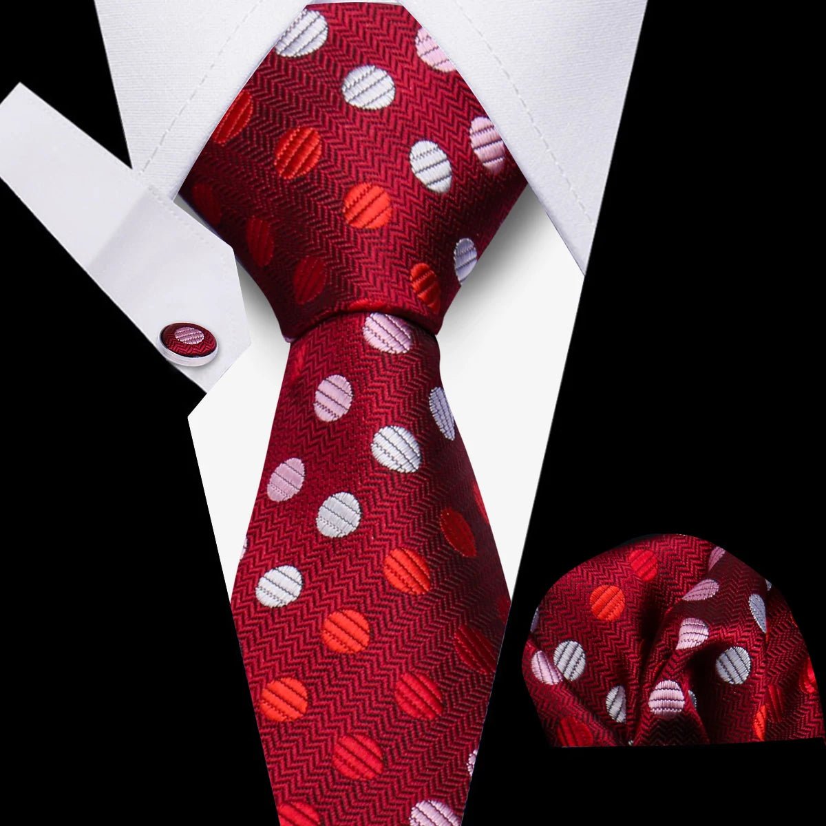 Men’s 3 - Piece Plaid Tie Set with Cufflinks & Hanky - The Crew