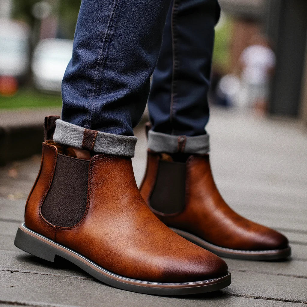 Retro Leather Chelsea Boots