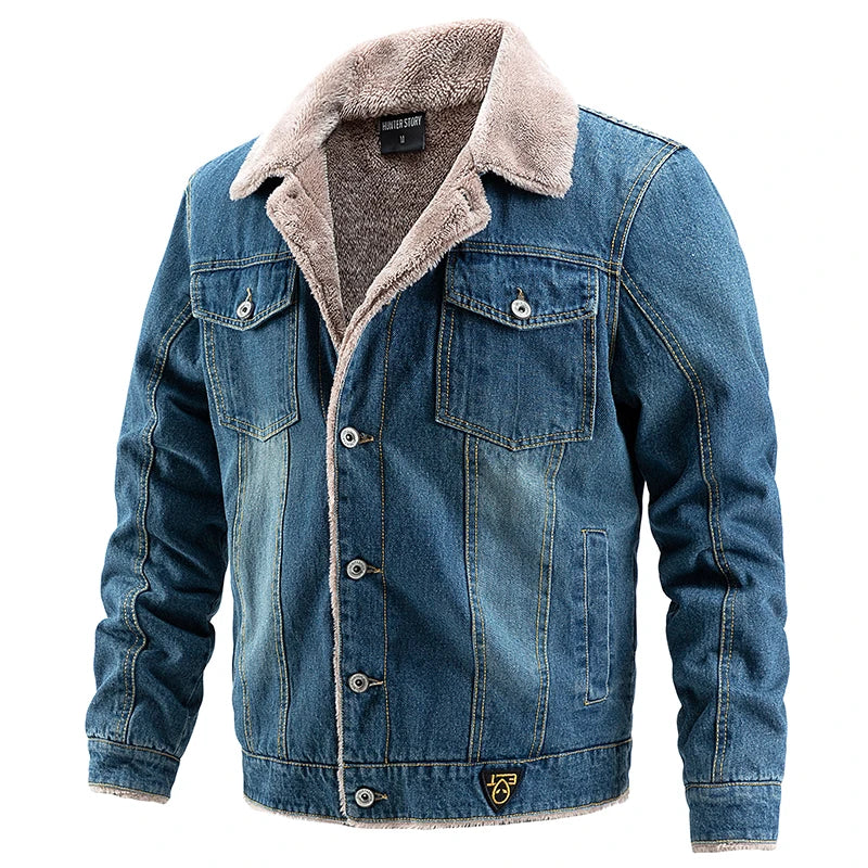 Fleece-lined denim jacket