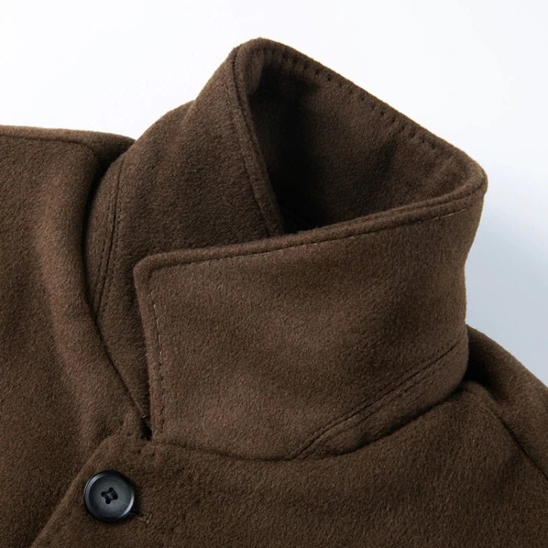 Men’s Long Wool Overcoat Slim Fit – Luxury Business Coat - The Crew