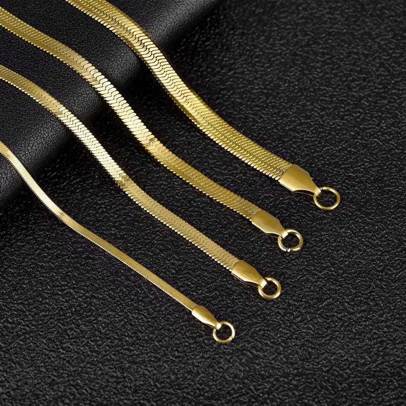 Stainless Steel Herringbone Design Necklace