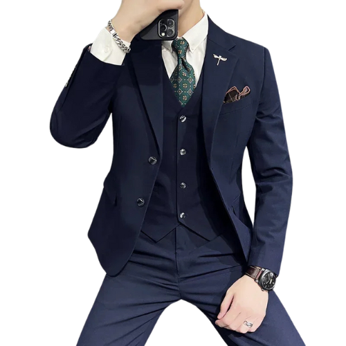 3-Piece Business Suit (Jacket, Vest, and Pants)