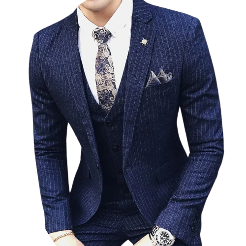 3-Piece Business Suit (Jacket, Vest, and Pants)
