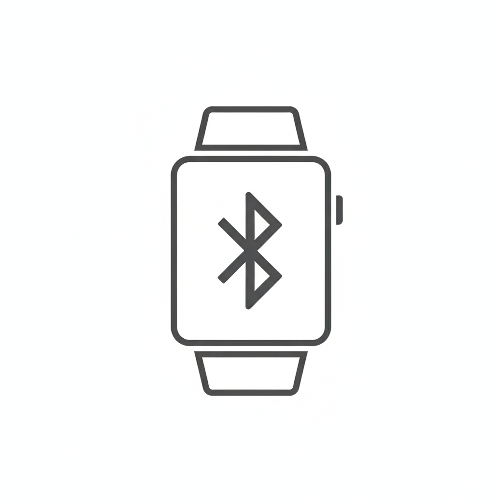 Bluetooth 5.1 wireless connectivity icon for stable smartwatch syncing and hands-free calling features