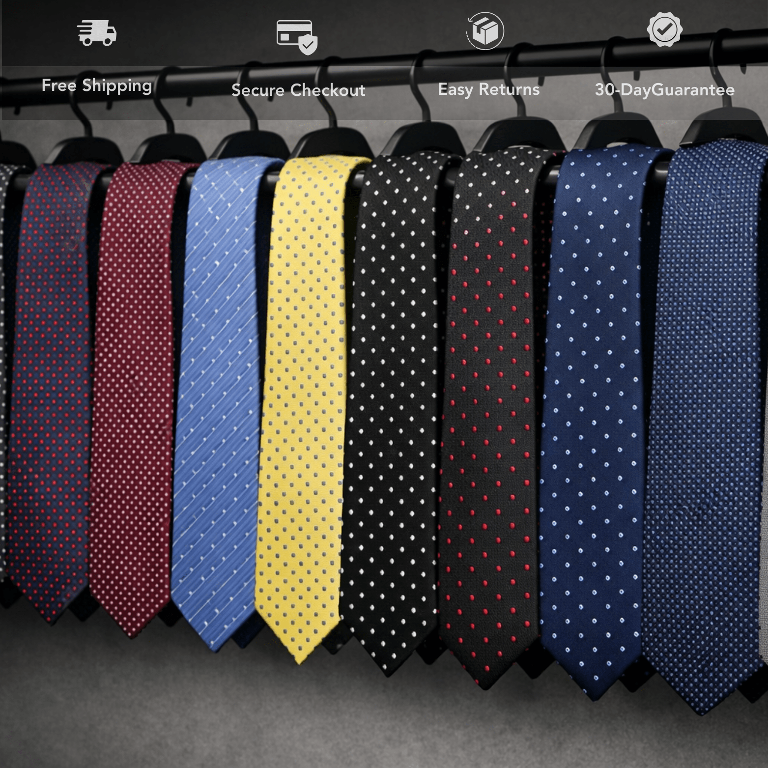 Men’s Floral & Polka Dot Necktie Set Blue Red Yellow - The Crew