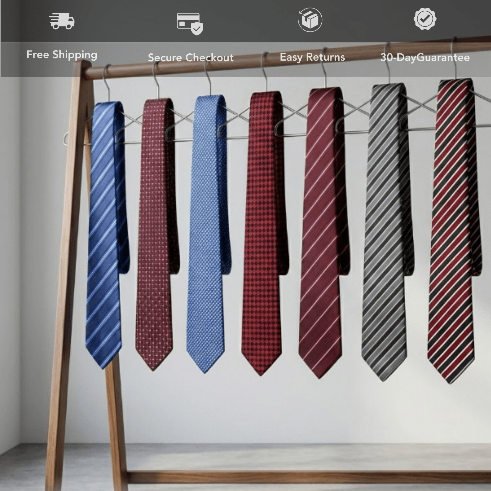 Men’s Classic Jacquard Tie 7cm Solid, Stripe & Plaid - The Crew