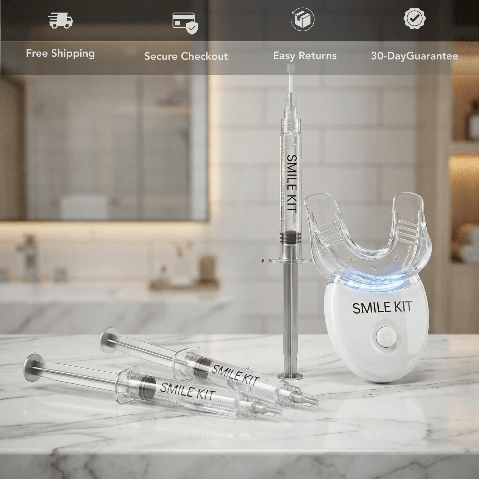 GreatLife Teeth Whitening Kit with Blue LED Light - The Crew