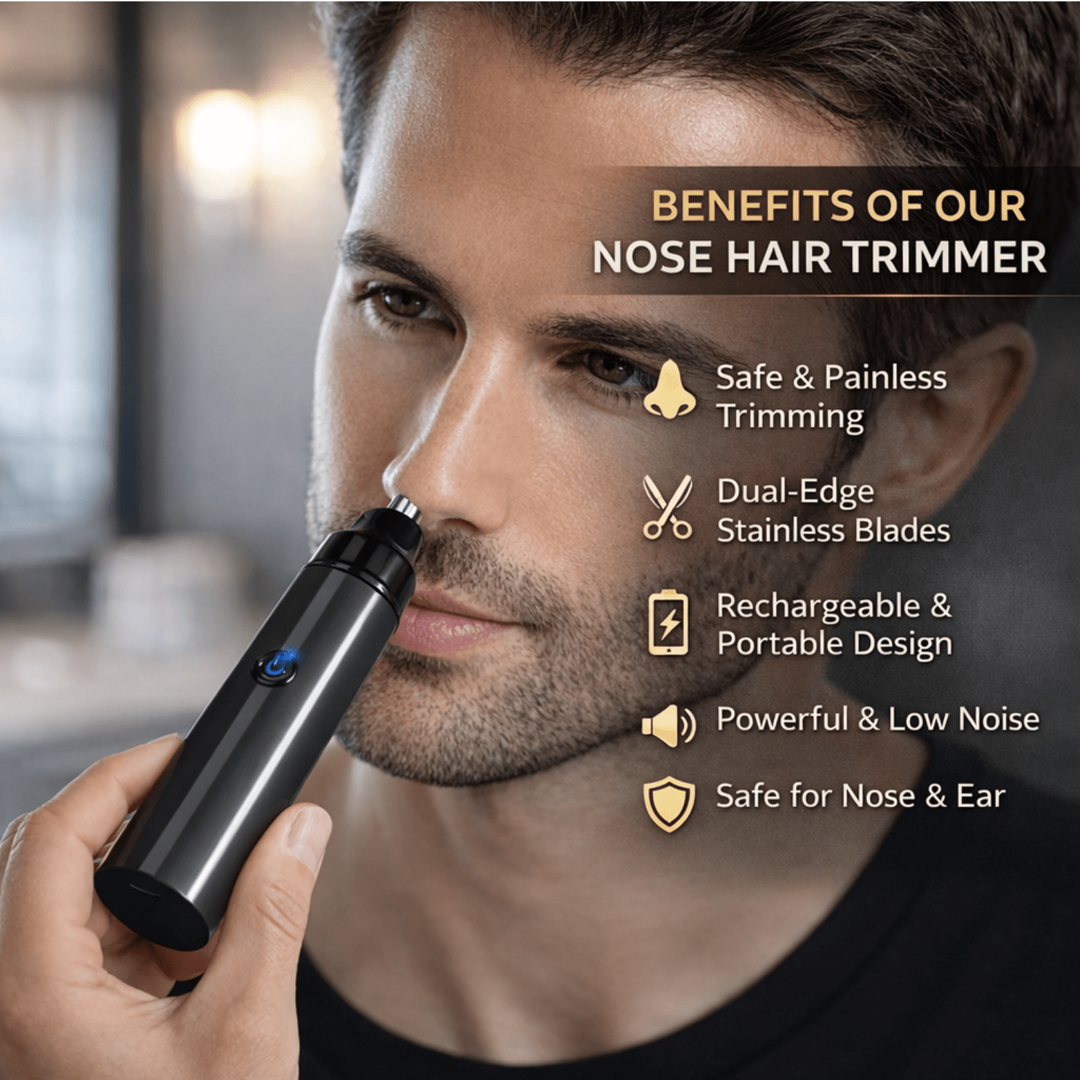 Rechargeable Nose Hair Trimmer – Portable Grooming for Men - The Crew
