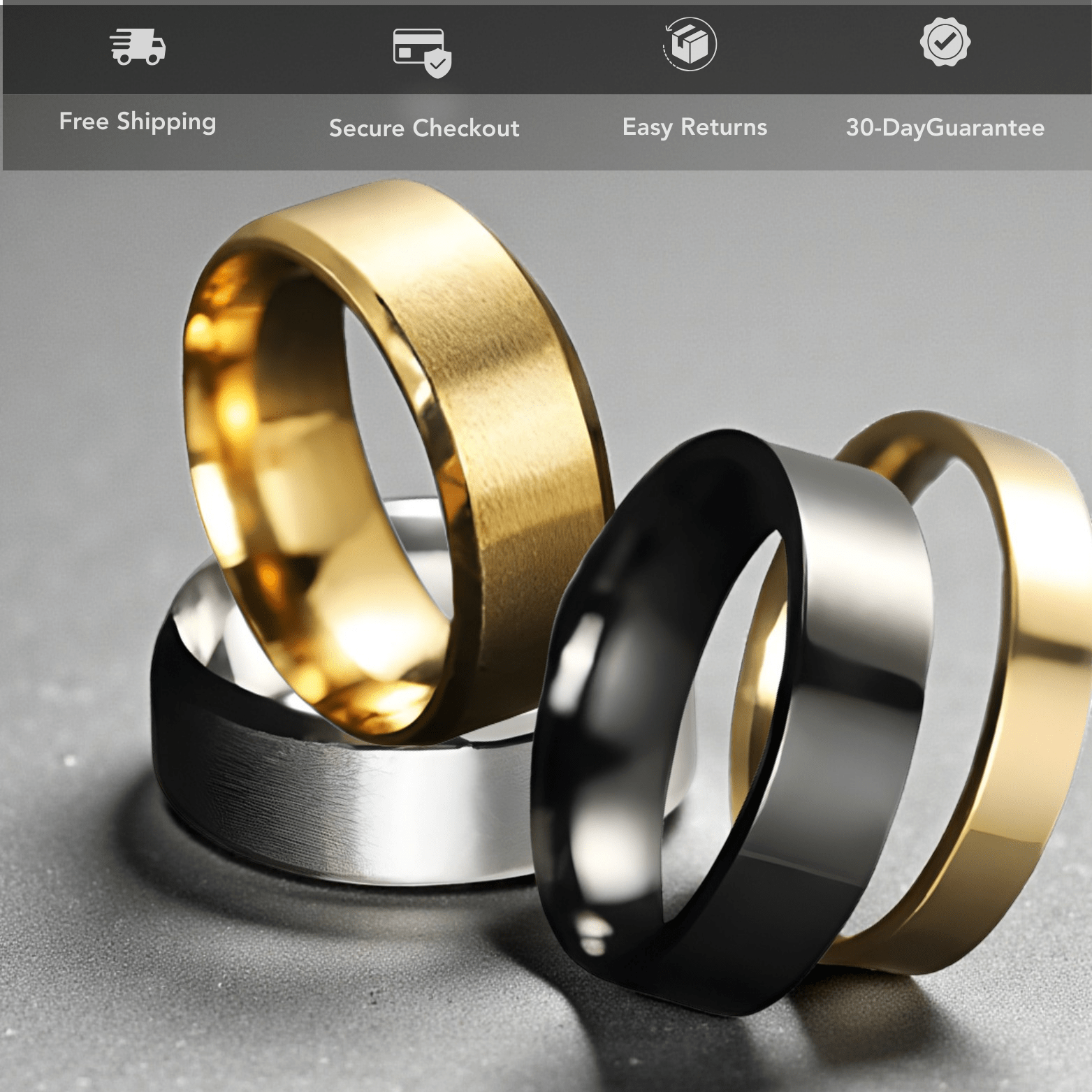 Men’s Stainless Steel Wedding Ring - The Crew