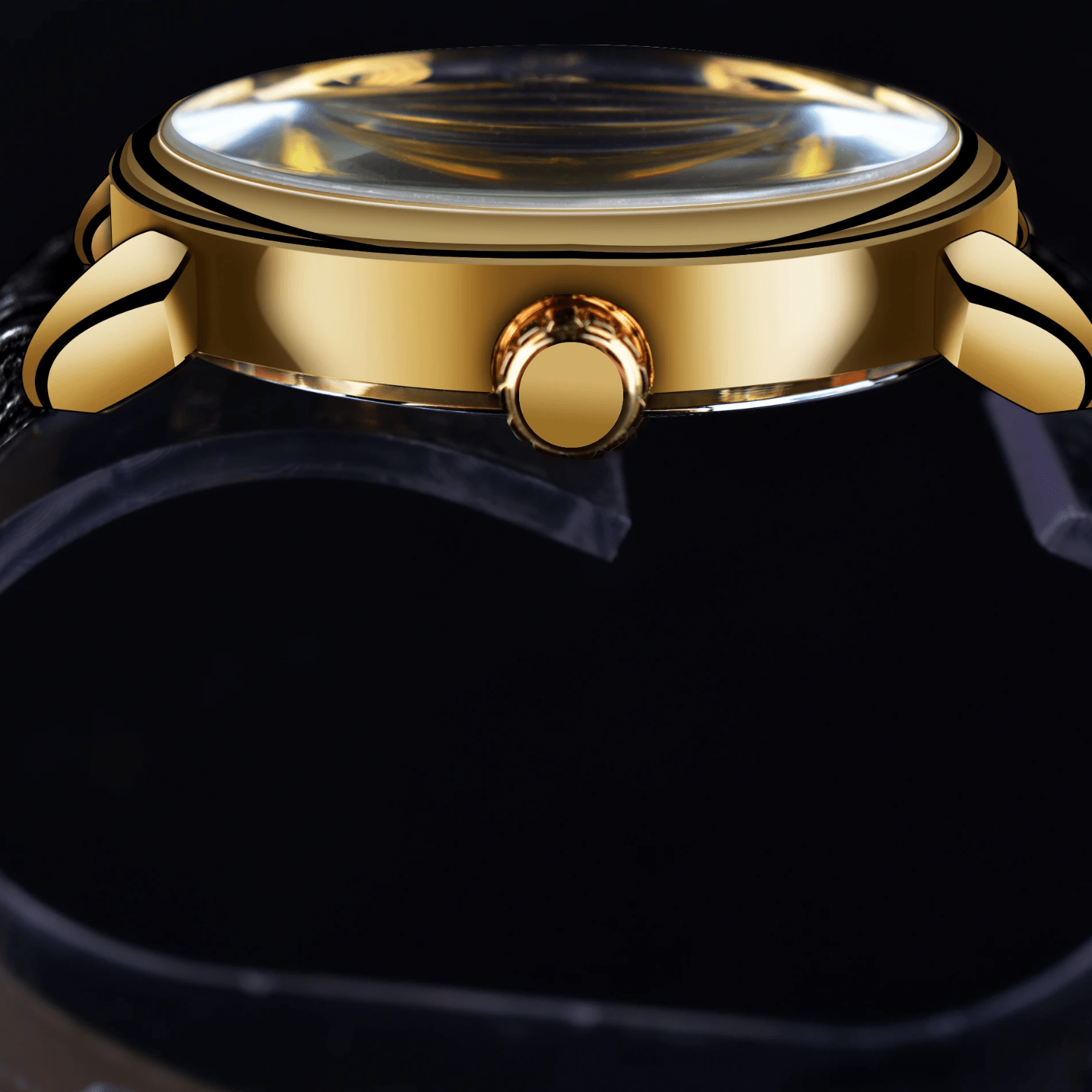 FORSINING Black Gold Skeleton Watch for Men - The Crew