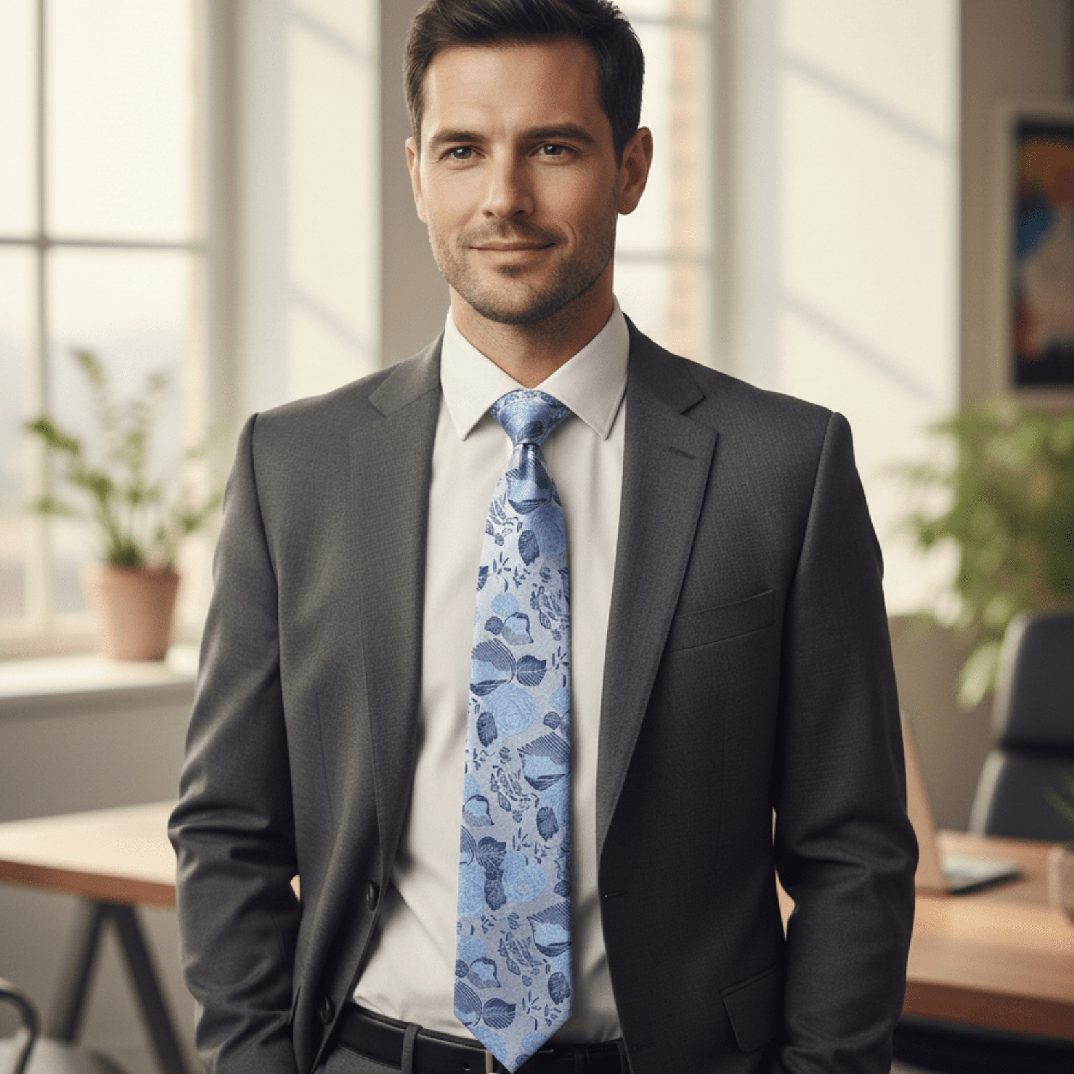 Men’s 6cm Floral Slim Tie - The Crew