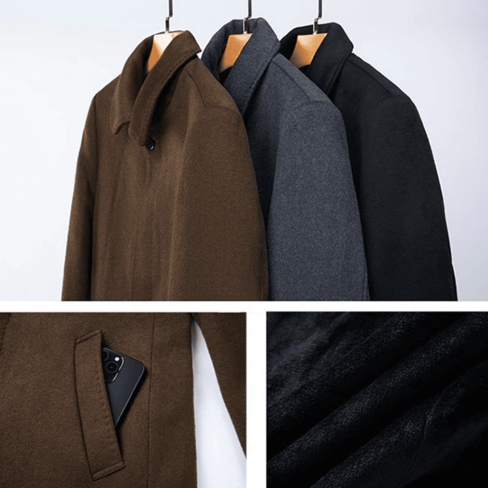 Men’s Long Wool Overcoat Slim Fit – Luxury Business Coat - The Crew