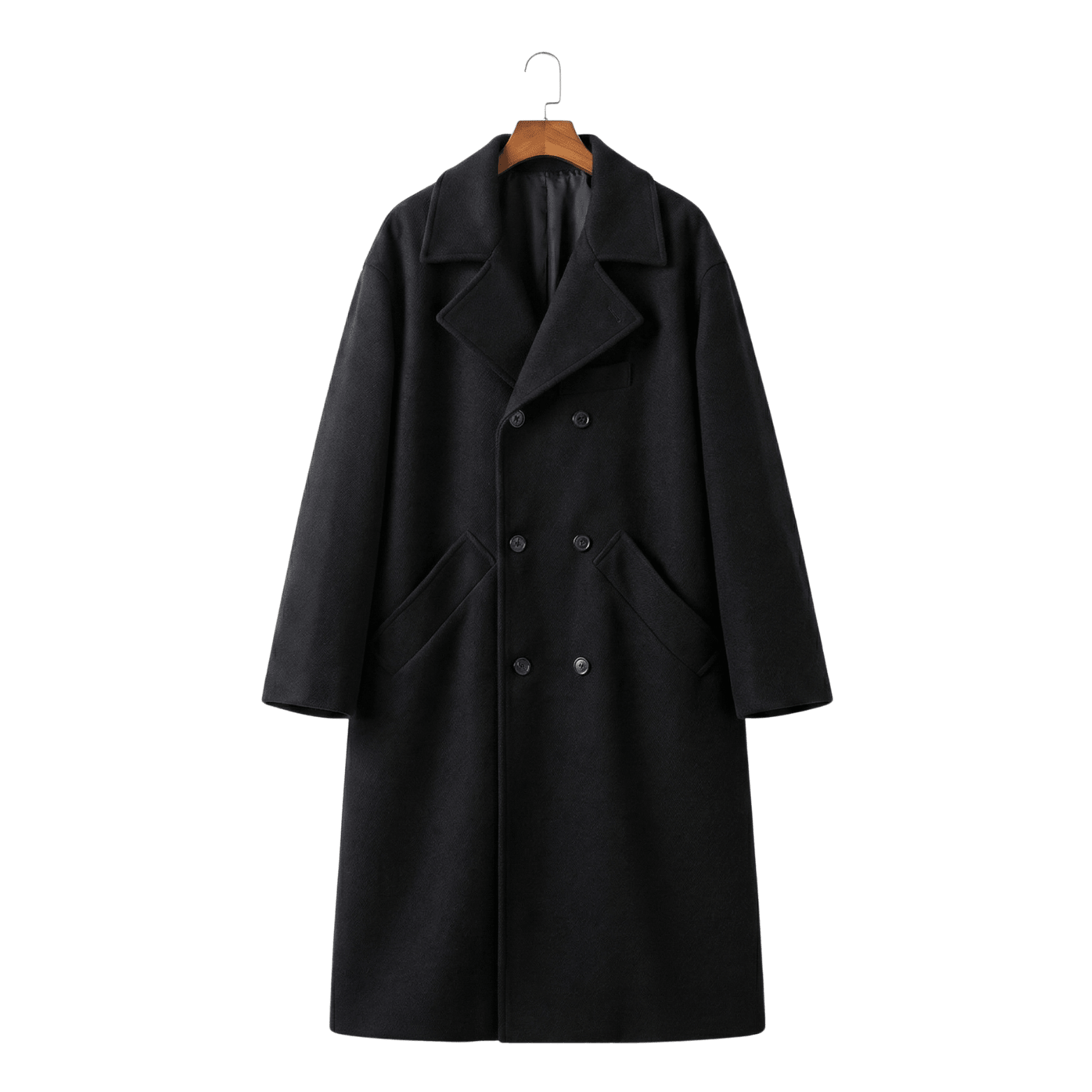 Men’s Hooded Wool Trench Coat – Double Breasted Winter 2025 - The Crew