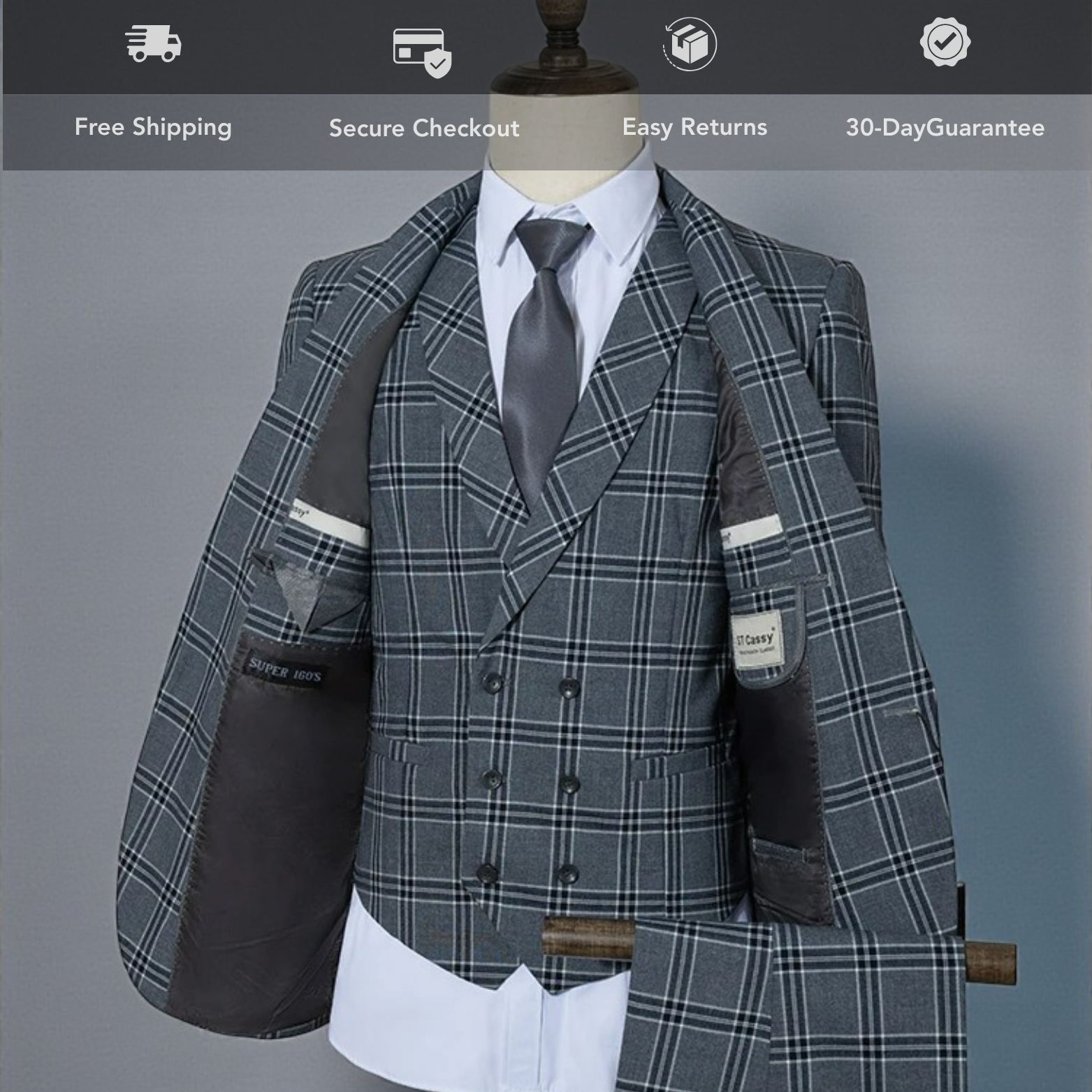 Men’s Gray Slim Fit Suit