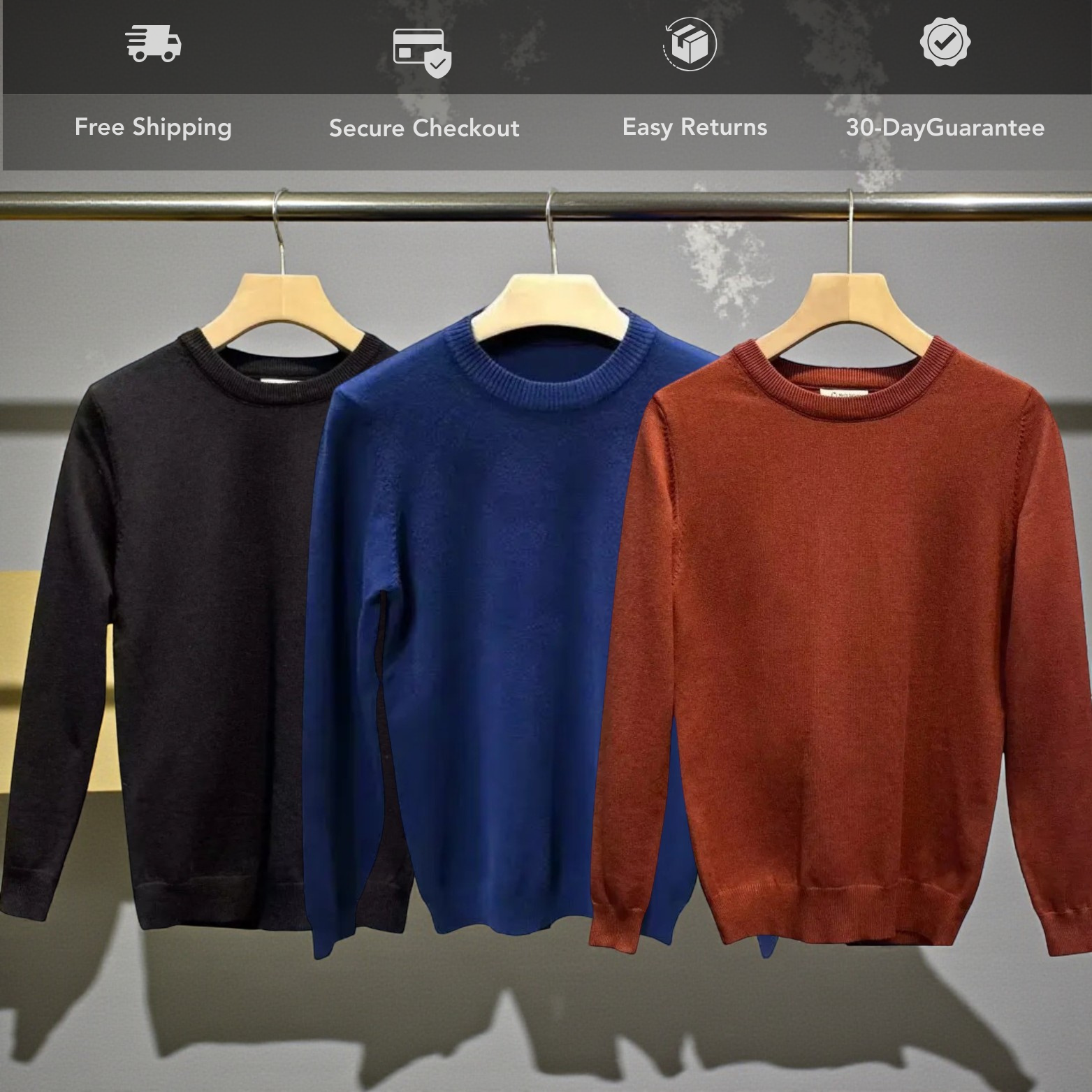 Korean Slim Black Sweater