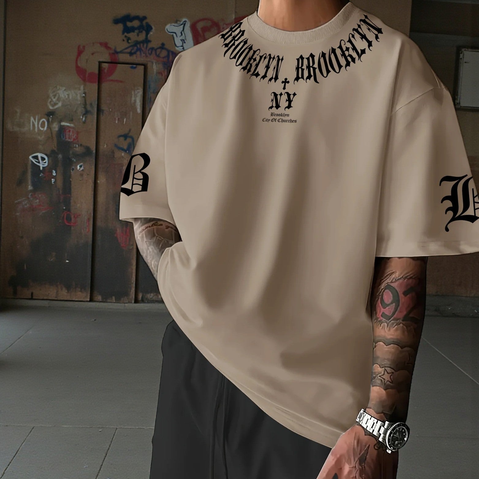 3D Letter Graphic Tee