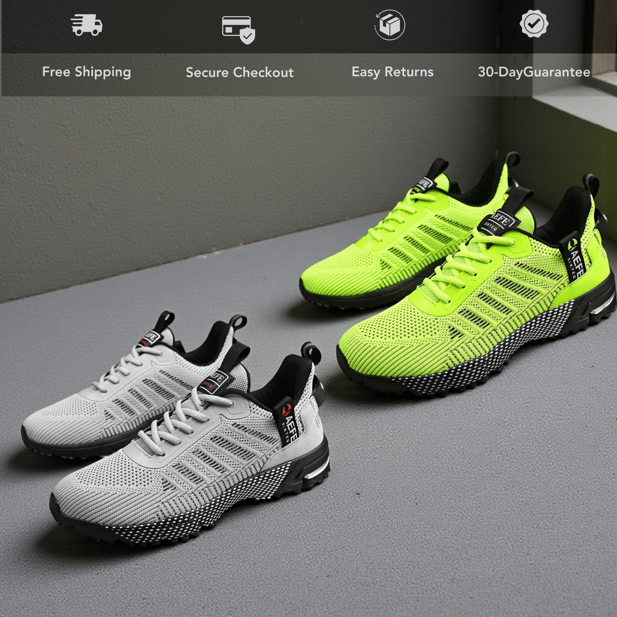 Men’s Lightweight Running Shoes – Breathable Sneakers - The Crew