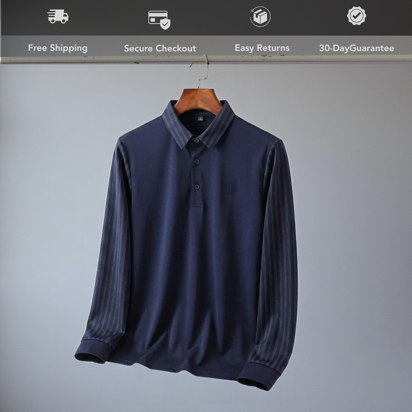 Slim Casual Striped Collar Tee