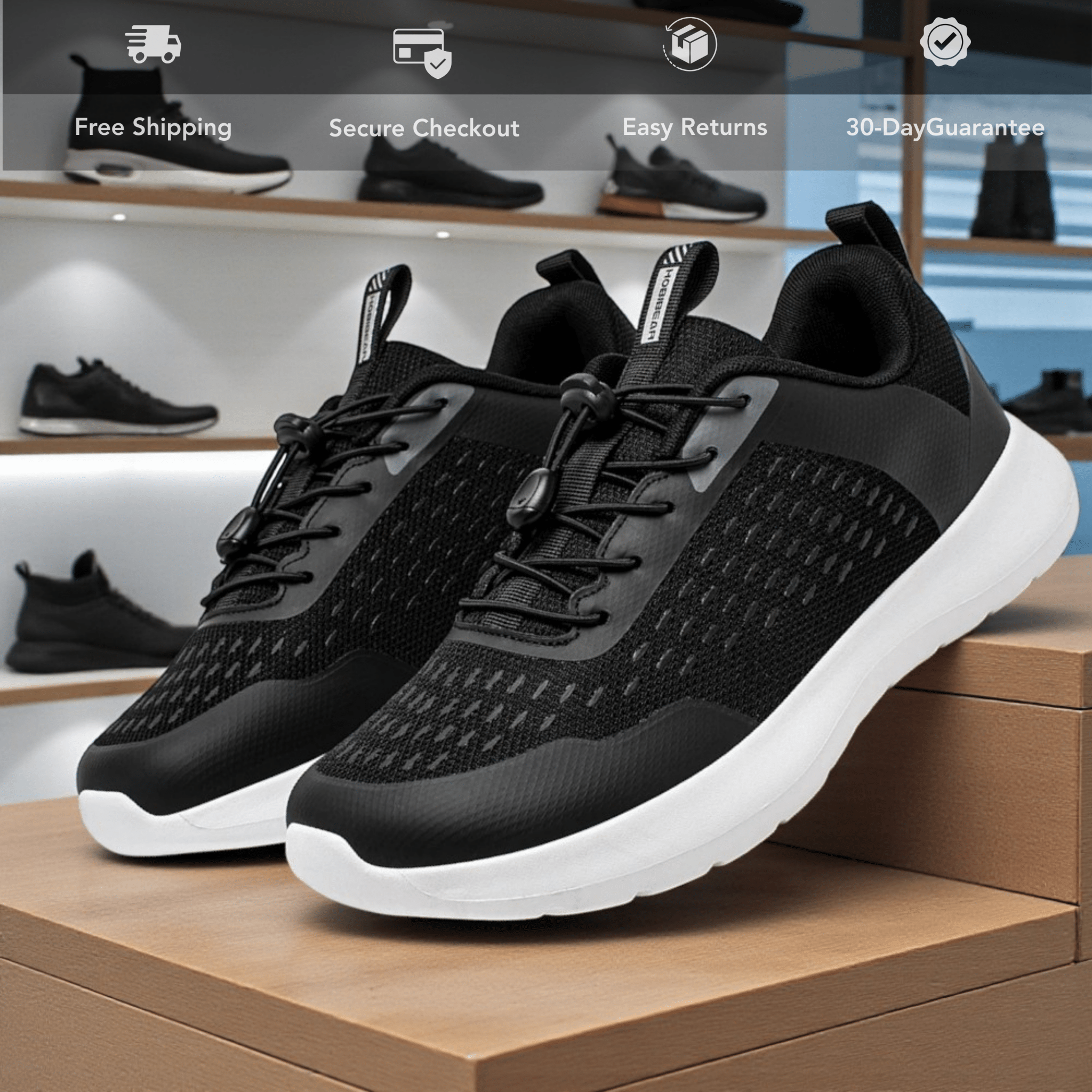 Men’s Wide Toe Running Sneakers – Natural Fit Comfort - The Crew