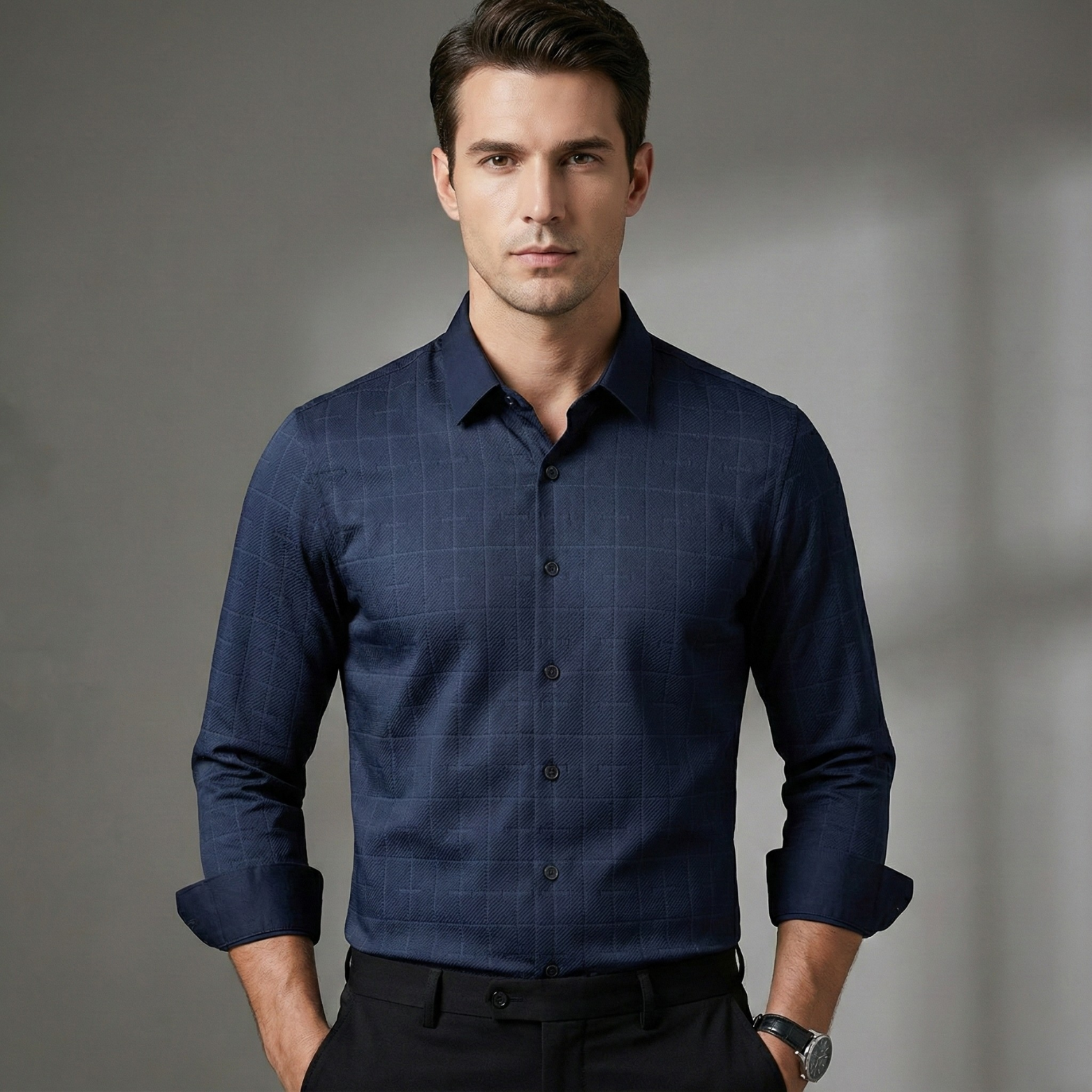 Luxury Mulberry Silk Plaid Shirt