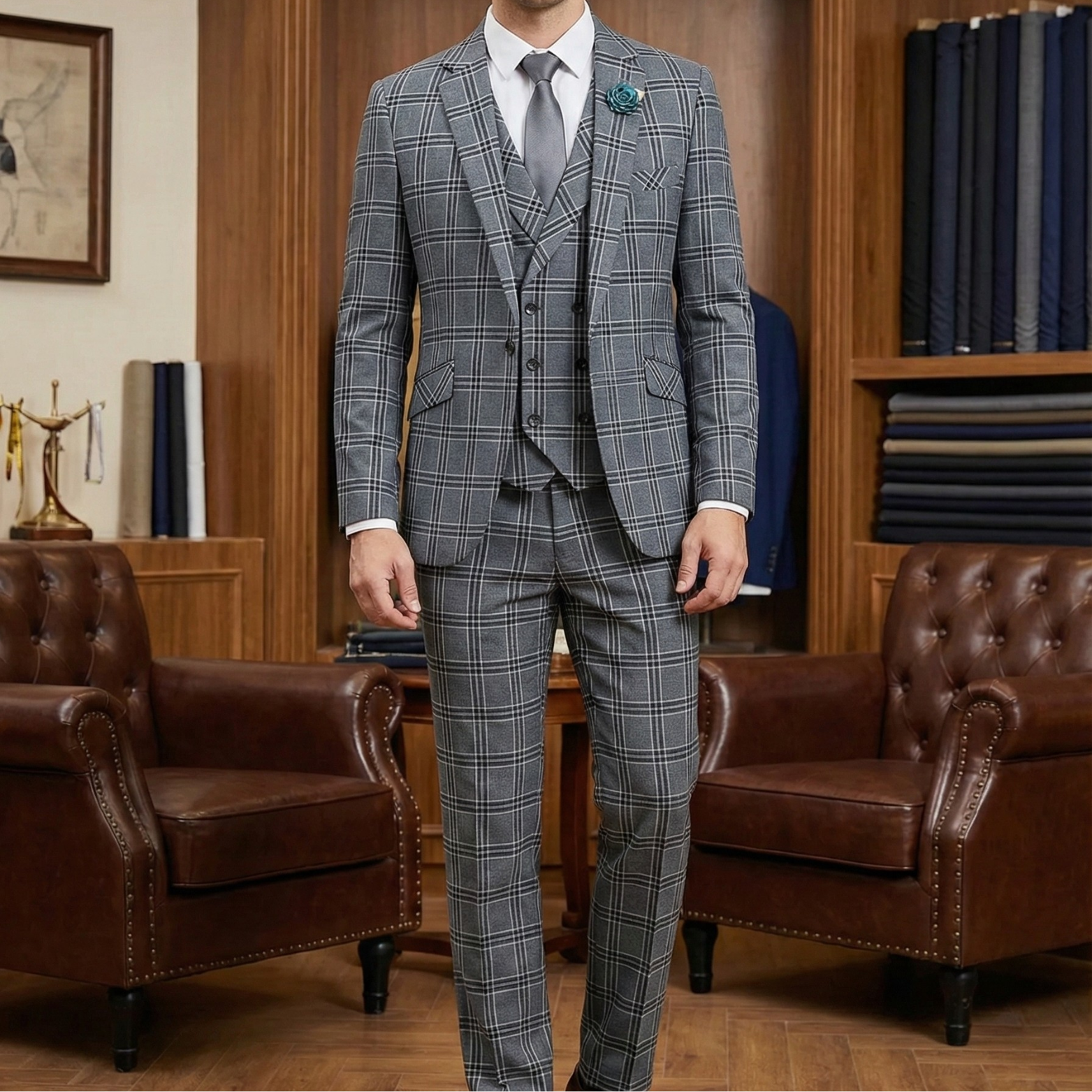 Men’s Gray Slim Fit Suit