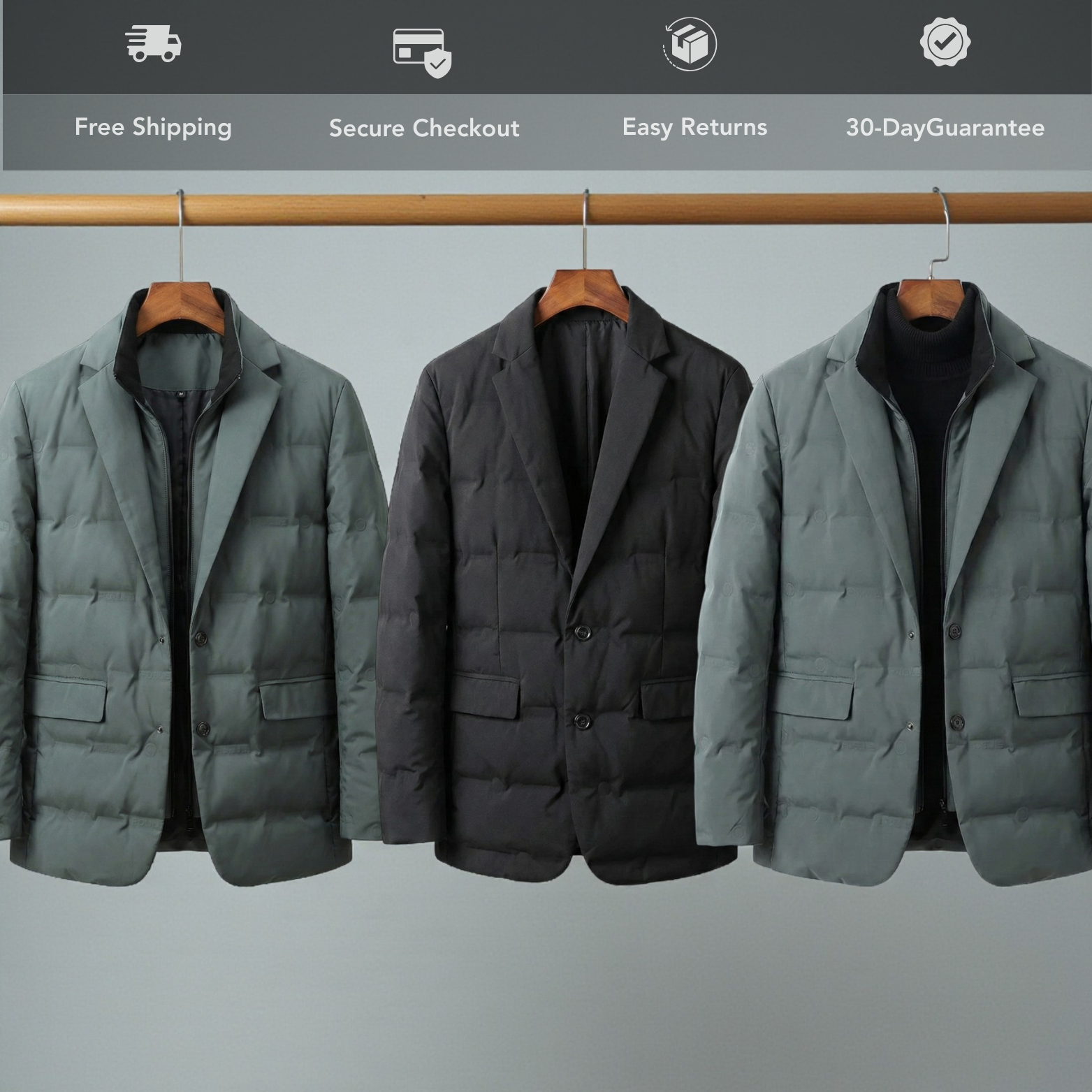 Detachable Collar Winter Blazer