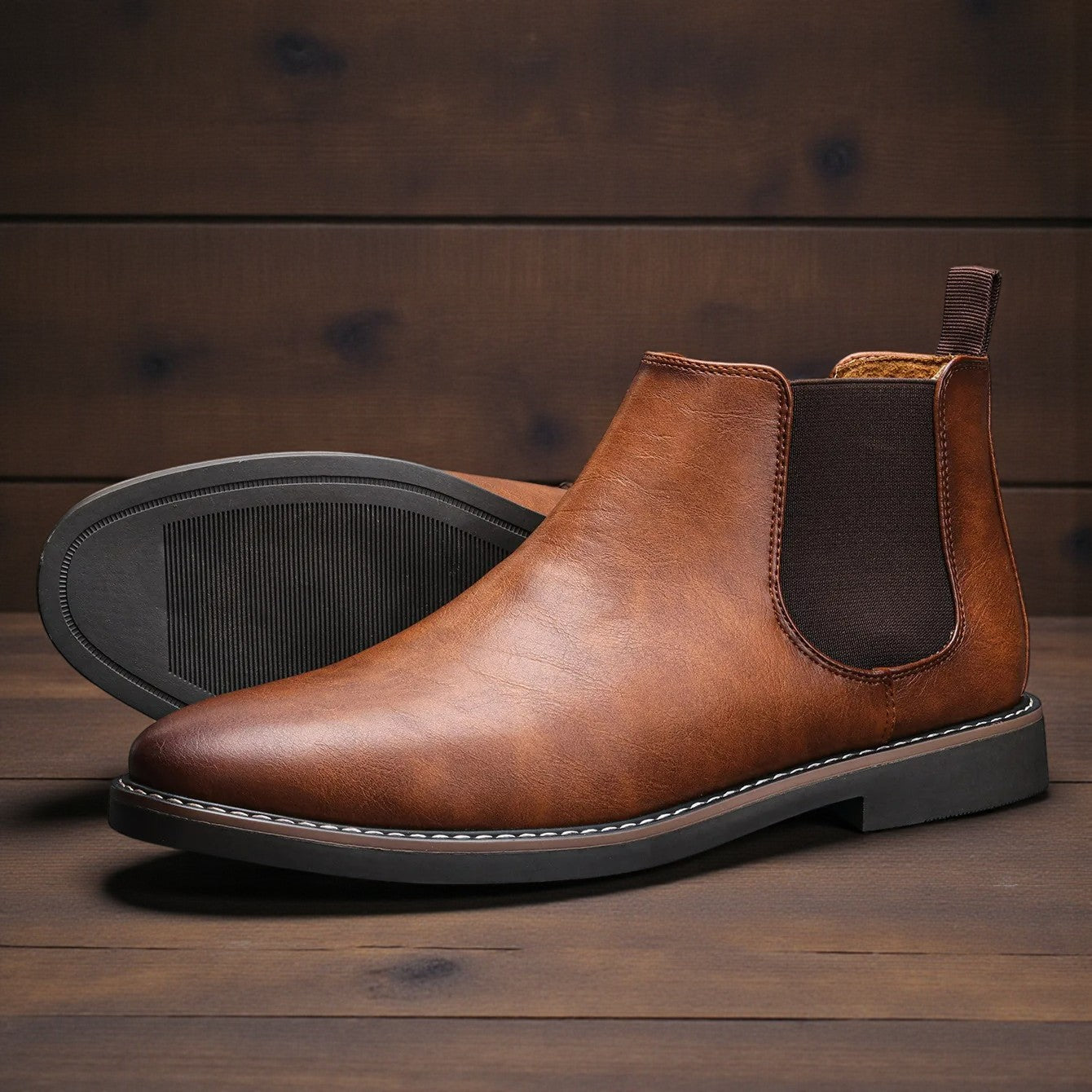 Retro Leather Chelsea Boots