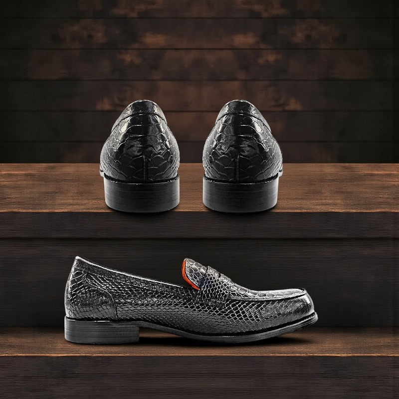 Premium Snake-Print Loafers