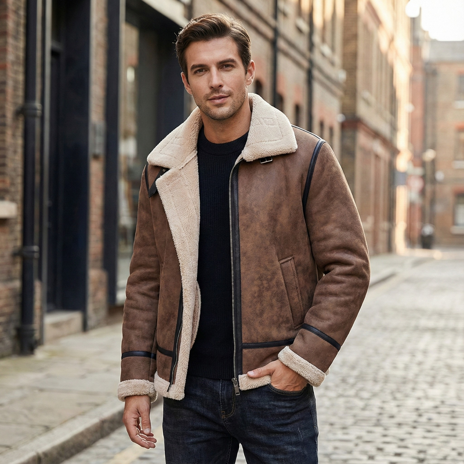 Winter Faux Leather Coat | Men